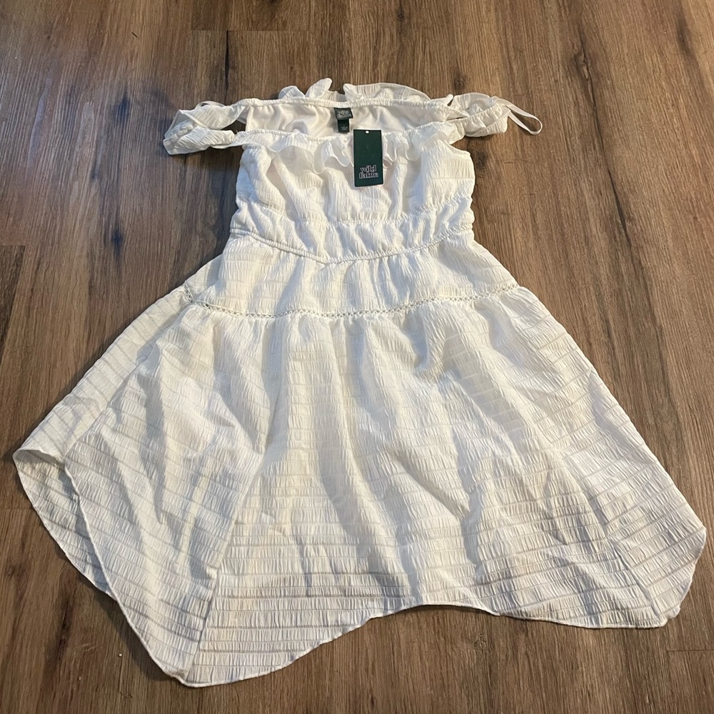 Off the Shoulder Asymmetrical White Dress